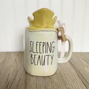 NWT Rae Dunn Sleeping Beauty Mug with Crown Topper